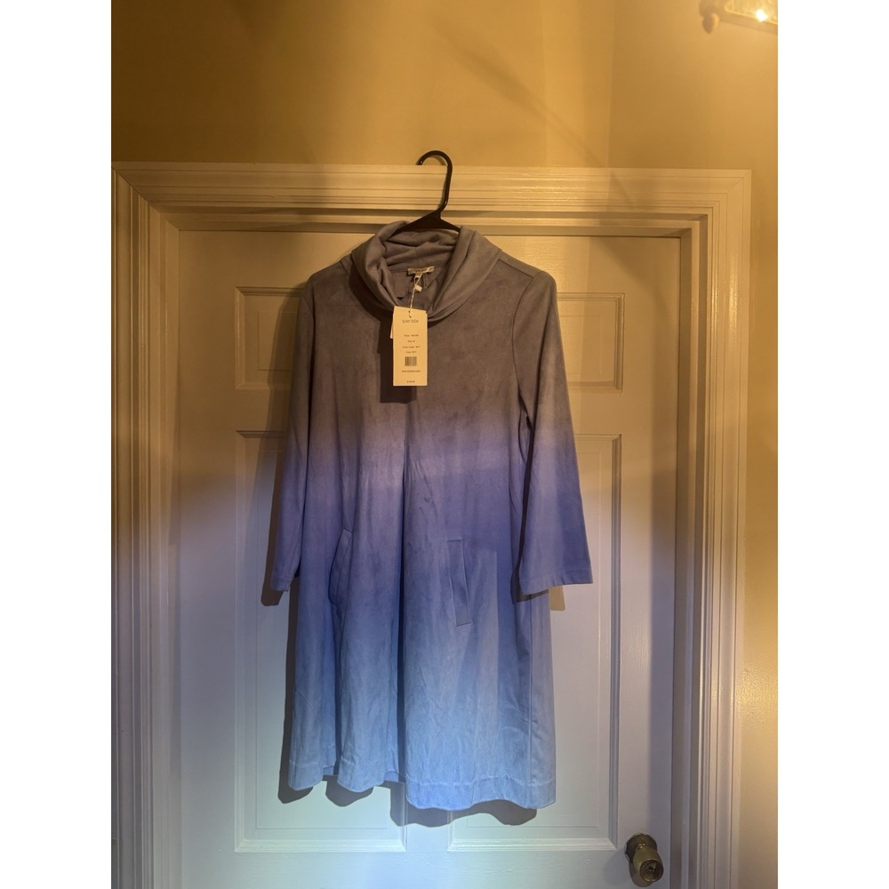 Tyler Boe Shift Dress Blue-gray Cowl Neck w/Pockets Size M New With Tags